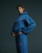 Sport Horizon Oversized Hoodie - Washed College Blue