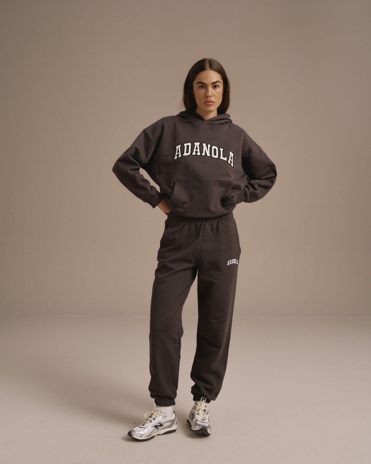 Varsity Oversized Hoodie - Washed Coffee Bean