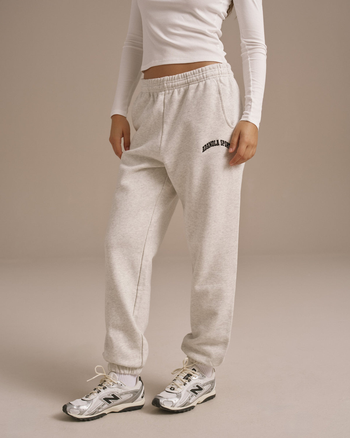Cuffed Sweatpants - Light Grey Melange