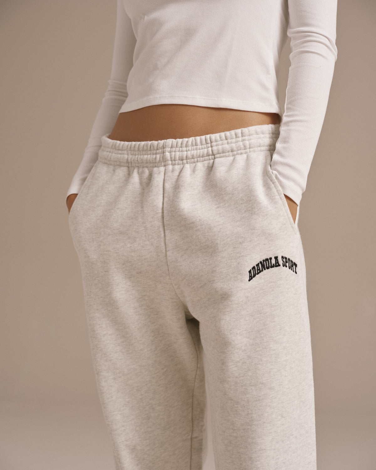Cuffed Sweatpants - Light Grey Melange