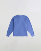 Varsity Oversized Rugby Top - Blossom Blue/Marshmallow White