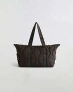 Quilted Nylon Weekender Bag - Coffee Bean