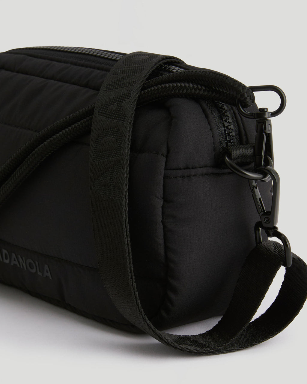 Small Branded Multi-Strap Bag - Black