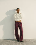 Classic Adanola Straight Leg Sweatpants - Damson Red