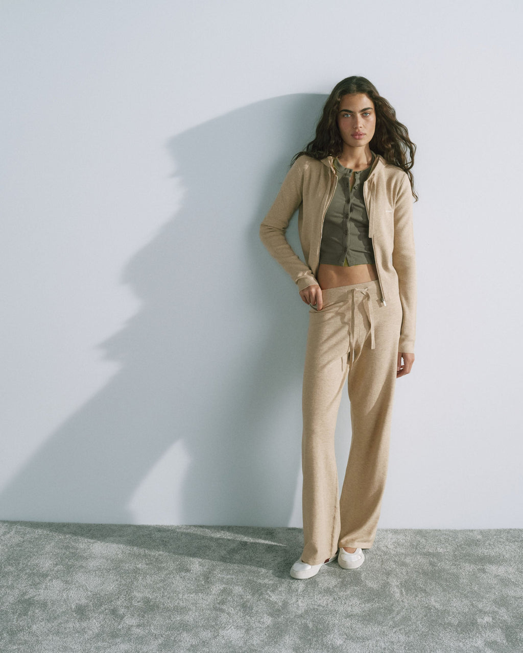 Adanola Knit Straight Leg Trousers - Oatmeal