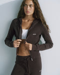 Adanola Knit Zip Up Hoodie - Coffee Bean