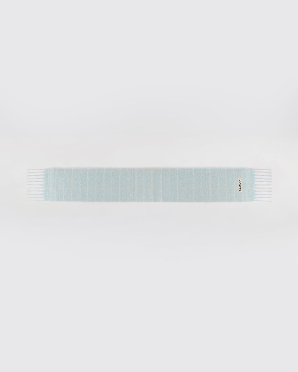 Brushed Checked Scarf - Light Blue