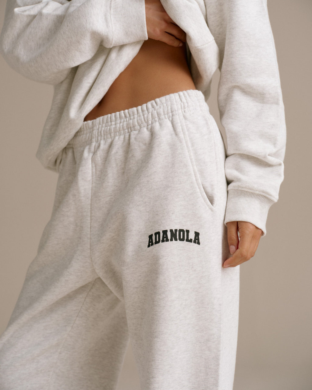 Varsity Sweatpants - Light Grey Melange/Black