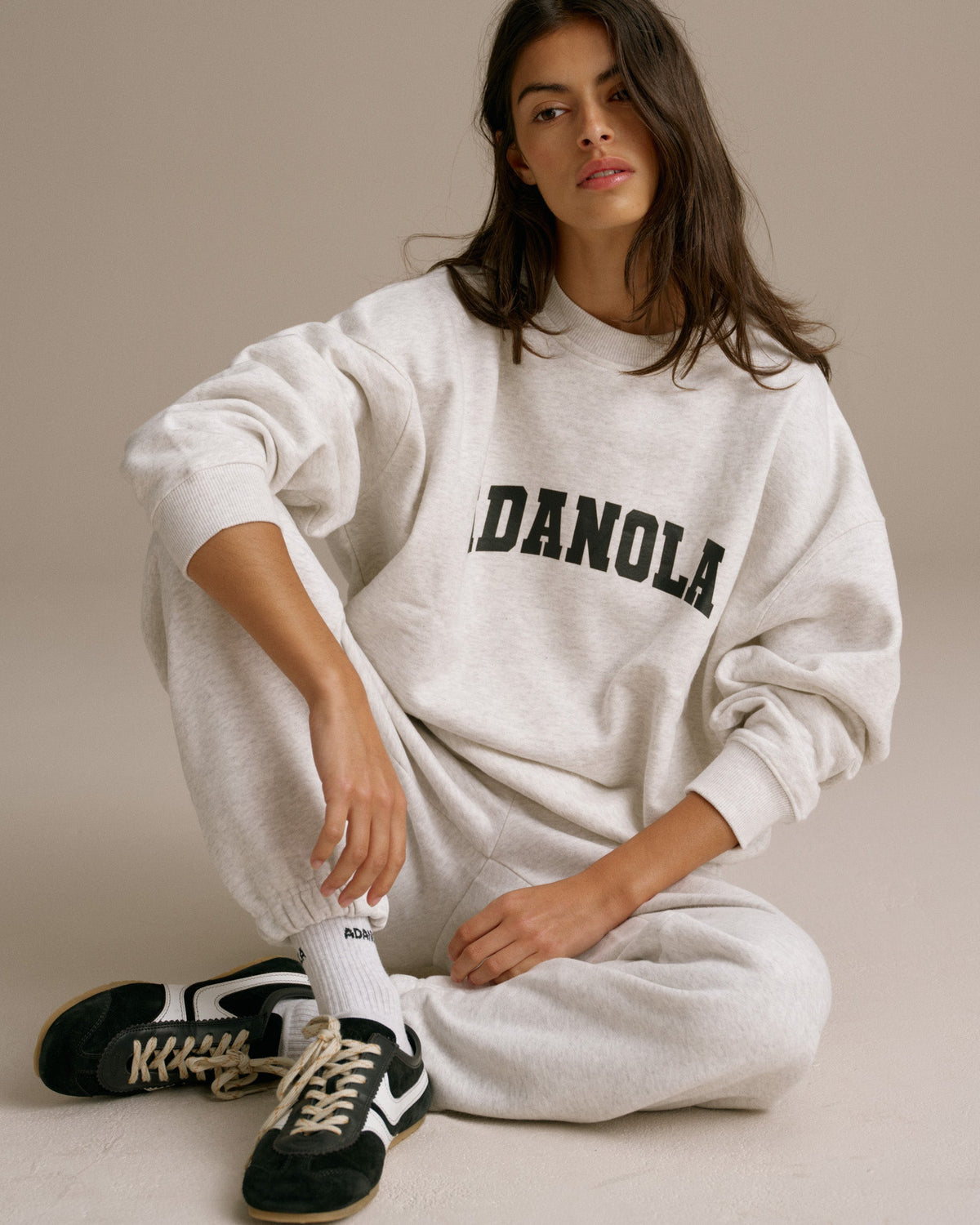 Varsity Sweatpants - Light Grey Melange/Black
