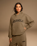 Varsity Oversized Hoodie - Khaki Beige