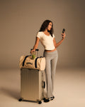 Rib Fold Over Pants - Grey Melange