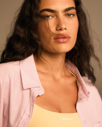 Cotton Stripe Oversized Shirt - Pink/White