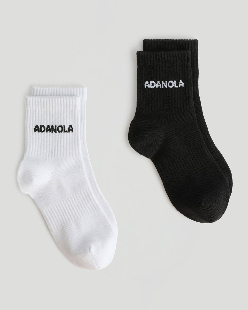 2 Pack Mid Length Socks - White/Black