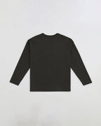 Varsity Long Sleeve Drop Shoulder T-shirt - Coffee Bean/White