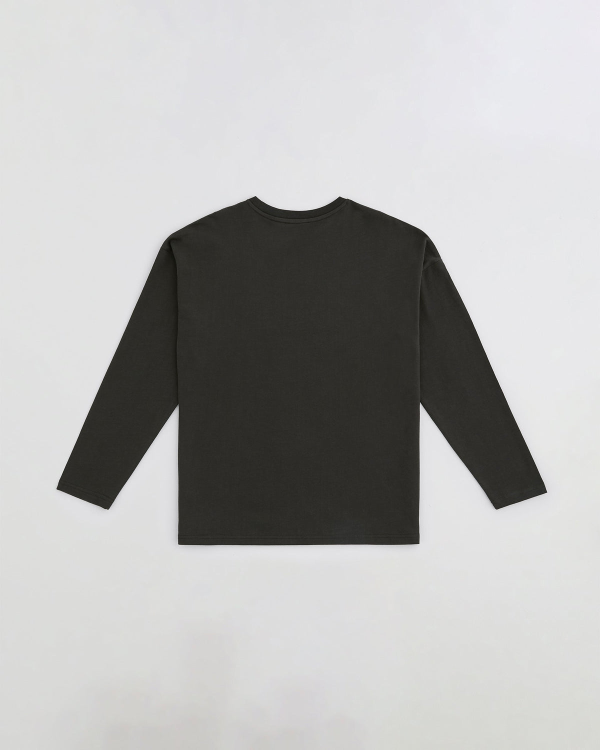 Varsity Long Sleeve Drop Shoulder T-shirt - Coffee Bean/White