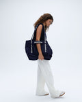 Branded Strap Tote Bag - Navy Blue