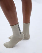 2 Pack Adanola Socks - White/Charcoal, Taupe/Charcoal